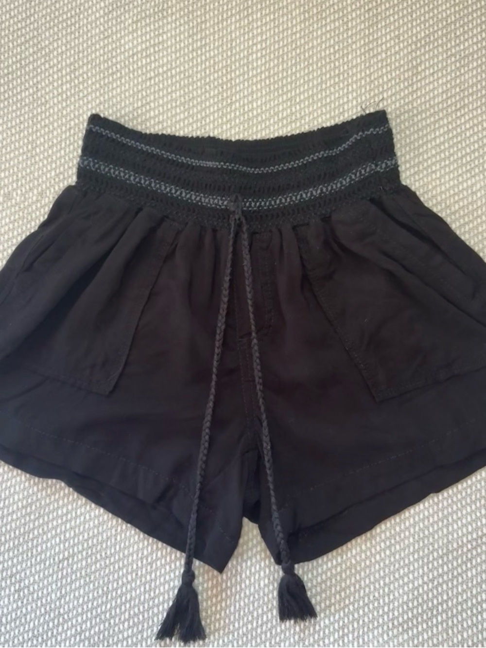 Rewash Black Linen Beach Flow Shorts Sz Sm Summer Spring Feminine